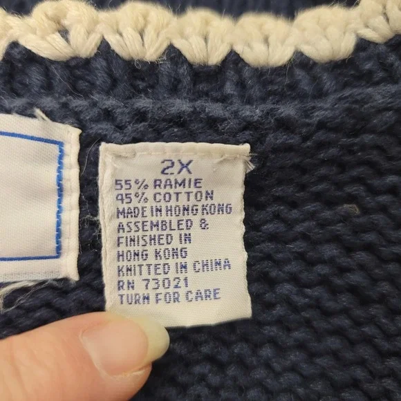 Belle Point Womens Button Up V Neck Easter Sweater Size 2X Embroidered Spring - Picture 4 of 12